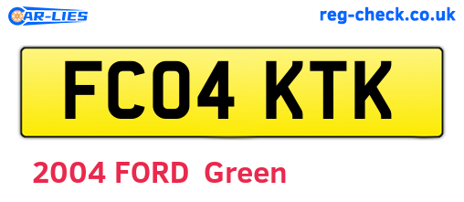 FC04KTK are the vehicle registration plates.