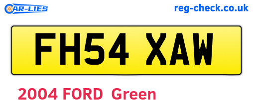 FH54XAW are the vehicle registration plates.