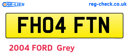 FH04FTN are the vehicle registration plates.
