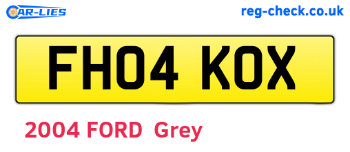 FH04KOX are the vehicle registration plates.