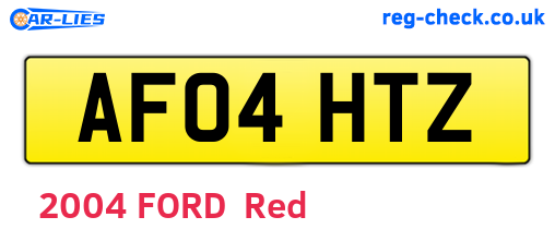 AF04HTZ are the vehicle registration plates.