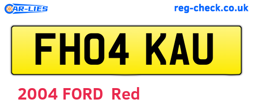 FH04KAU are the vehicle registration plates.
