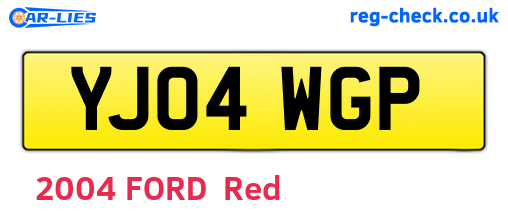 YJ04WGP are the vehicle registration plates.