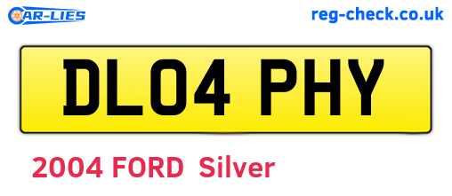 DL04PHY are the vehicle registration plates.