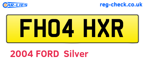 FH04HXR are the vehicle registration plates.