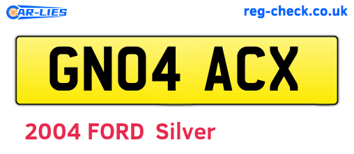 GN04ACX are the vehicle registration plates.