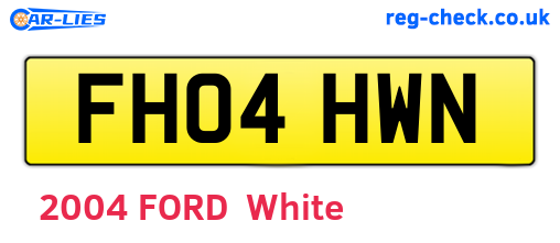 FH04HWN are the vehicle registration plates.