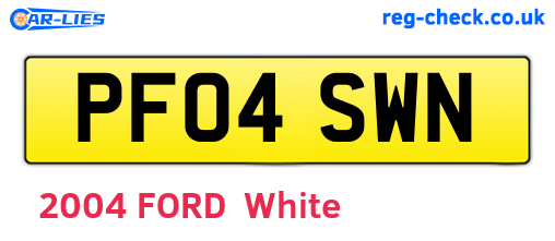 PF04SWN are the vehicle registration plates.