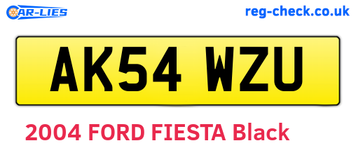AK54WZU are the vehicle registration plates.