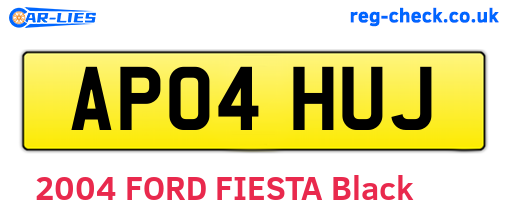 AP04HUJ are the vehicle registration plates.