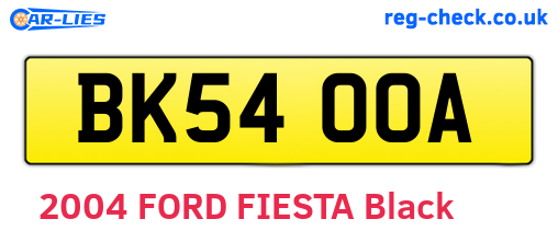 BK54OOA are the vehicle registration plates.