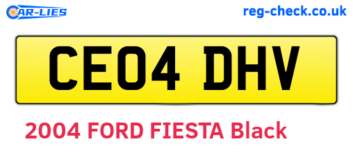CE04DHV are the vehicle registration plates.
