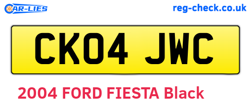 CK04JWC are the vehicle registration plates.