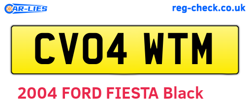 CV04WTM are the vehicle registration plates.