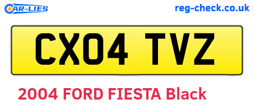 CX04TVZ are the vehicle registration plates.