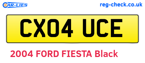 CX04UCE are the vehicle registration plates.