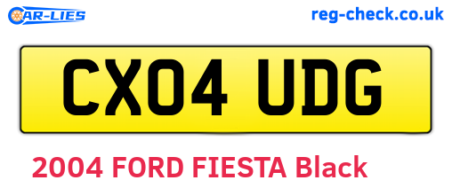 CX04UDG are the vehicle registration plates.