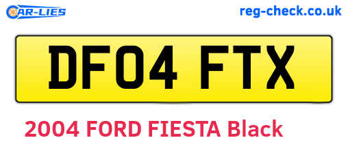 DF04FTX are the vehicle registration plates.