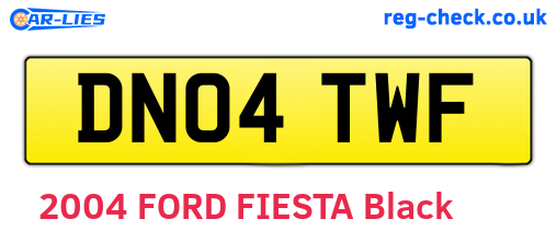 DN04TWF are the vehicle registration plates.