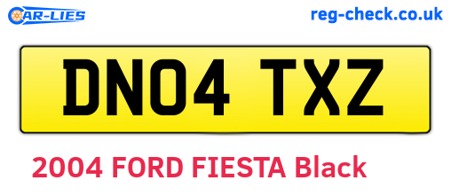 DN04TXZ are the vehicle registration plates.