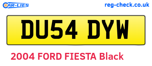 DU54DYW are the vehicle registration plates.