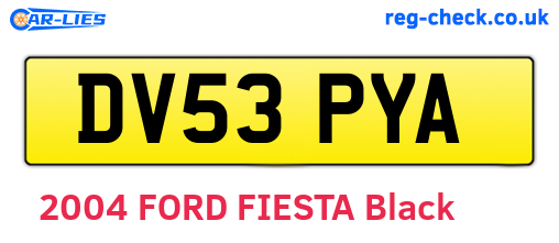DV53PYA are the vehicle registration plates.