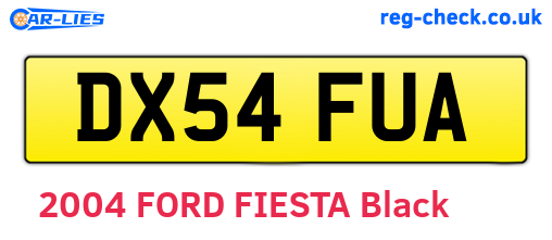 DX54FUA are the vehicle registration plates.