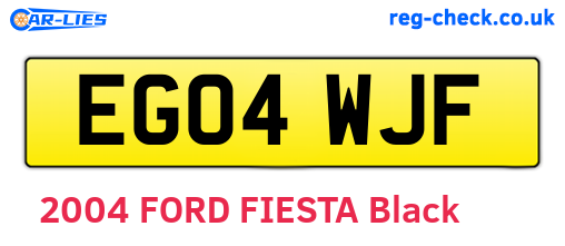 EG04WJF are the vehicle registration plates.