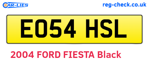 EO54HSL are the vehicle registration plates.