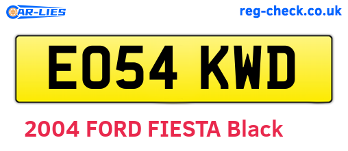 EO54KWD are the vehicle registration plates.