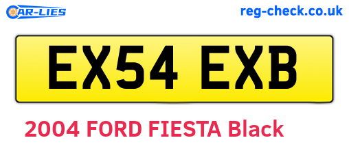 EX54EXB are the vehicle registration plates.