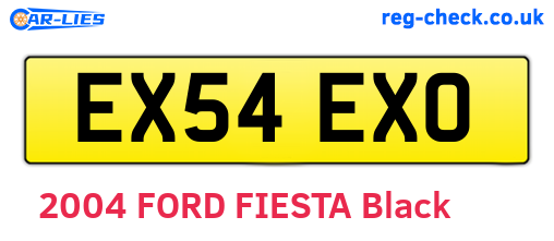 EX54EXO are the vehicle registration plates.