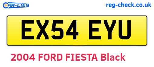 EX54EYU are the vehicle registration plates.