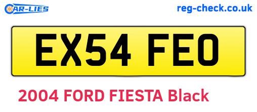 EX54FEO are the vehicle registration plates.