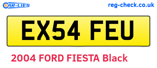 EX54FEU are the vehicle registration plates.