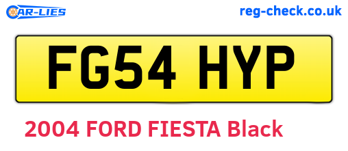 FG54HYP are the vehicle registration plates.