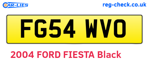 FG54WVO are the vehicle registration plates.