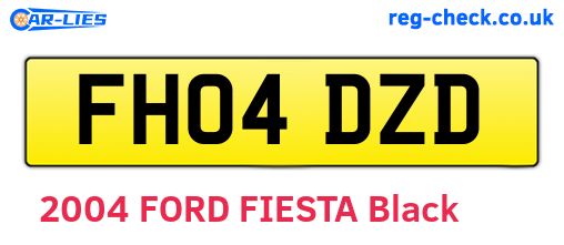 FH04DZD are the vehicle registration plates.