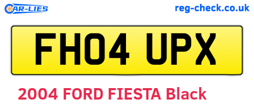 FH04UPX are the vehicle registration plates.