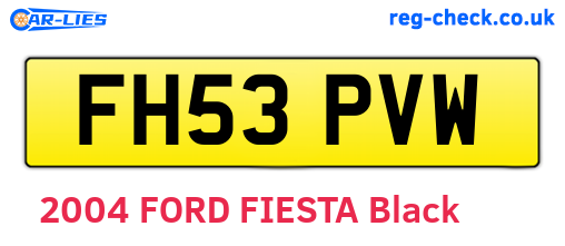 FH53PVW are the vehicle registration plates.