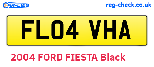 FL04VHA are the vehicle registration plates.