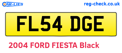 FL54DGE are the vehicle registration plates.