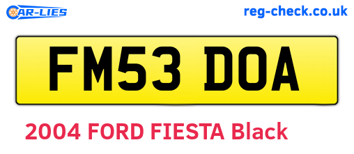 FM53DOA are the vehicle registration plates.