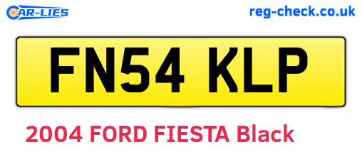 FN54KLP are the vehicle registration plates.