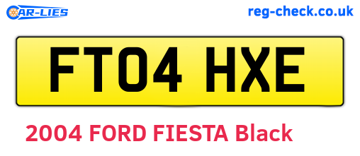 FT04HXE are the vehicle registration plates.