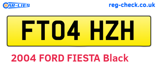 FT04HZH are the vehicle registration plates.