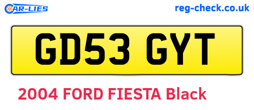GD53GYT are the vehicle registration plates.