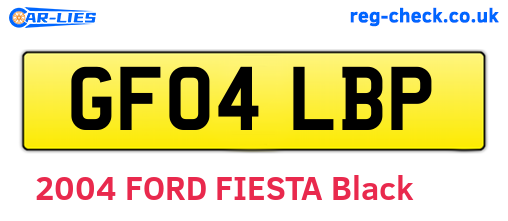GF04LBP are the vehicle registration plates.