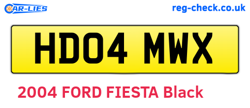 HD04MWX are the vehicle registration plates.