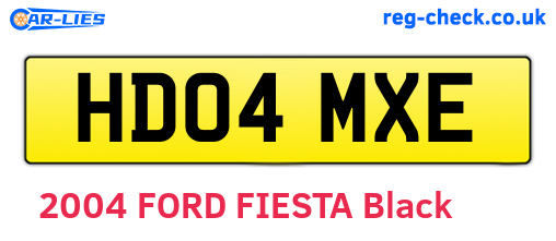 HD04MXE are the vehicle registration plates.